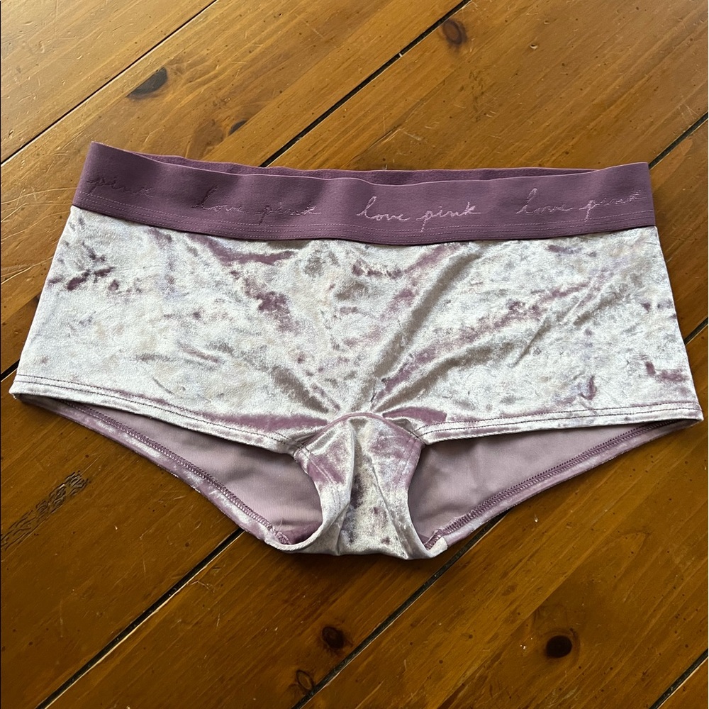 NEW WITH TAGS VS PINK SUEDE BOYSHORT SIZE SMALL